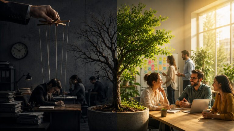 Unhappy and happy office environments